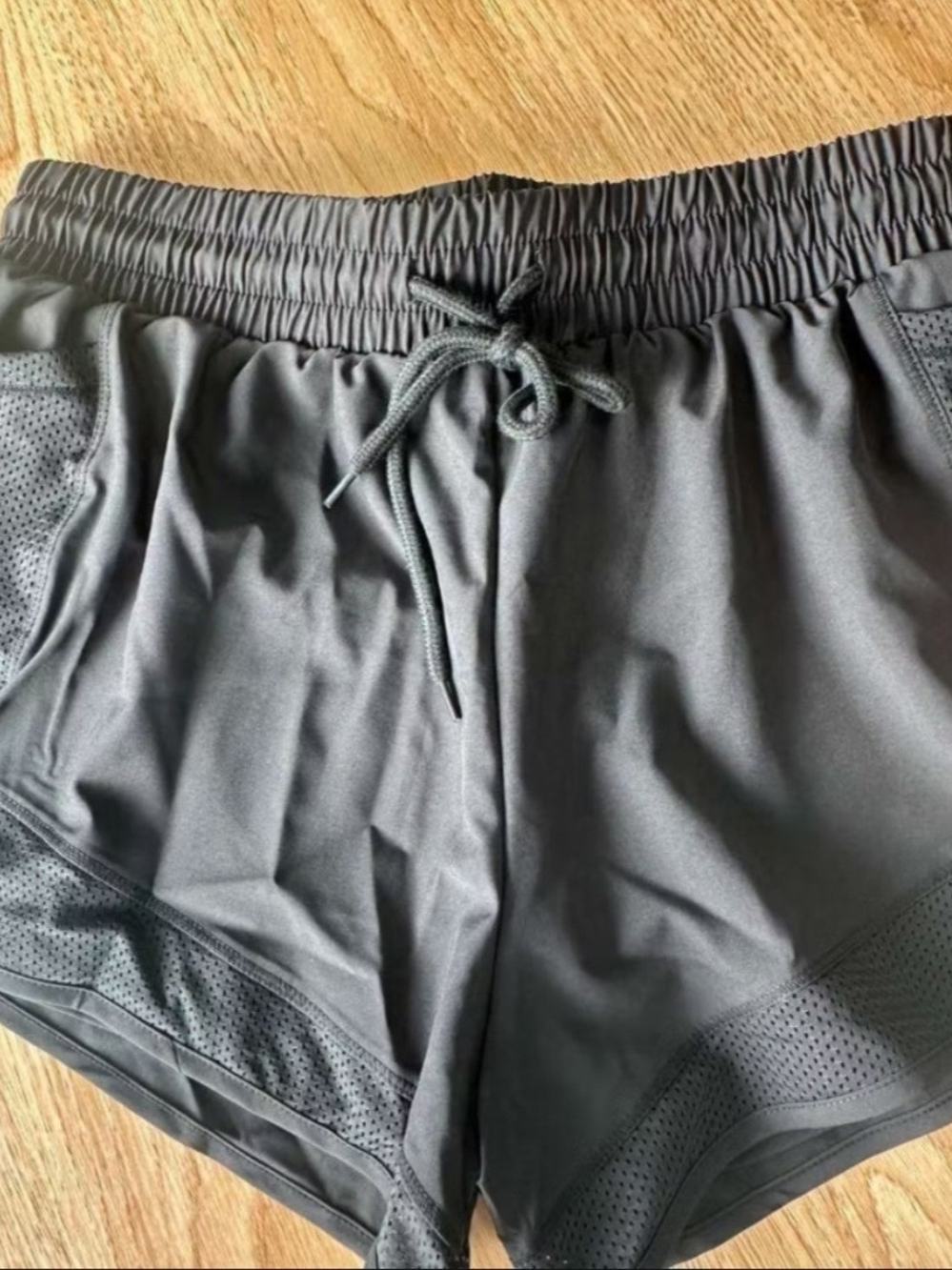 Gray Athletic Drawstring Shorts